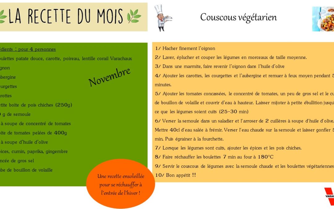 La recette du mois – Novembre