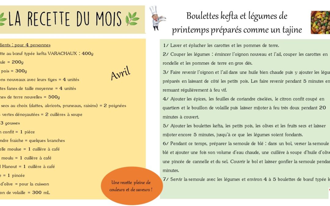 La recette du mois – Avril